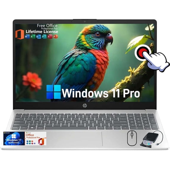 HP Flagship Touchscreen Laptop Computer - Windows 11 Pro • Microsoft Office Lifetime • 15.6" HD Touchscreen • Intel Core i3-1215U • Wi-Fi 6 • 250 nits Display (16GB RAM • 1TB SSD)