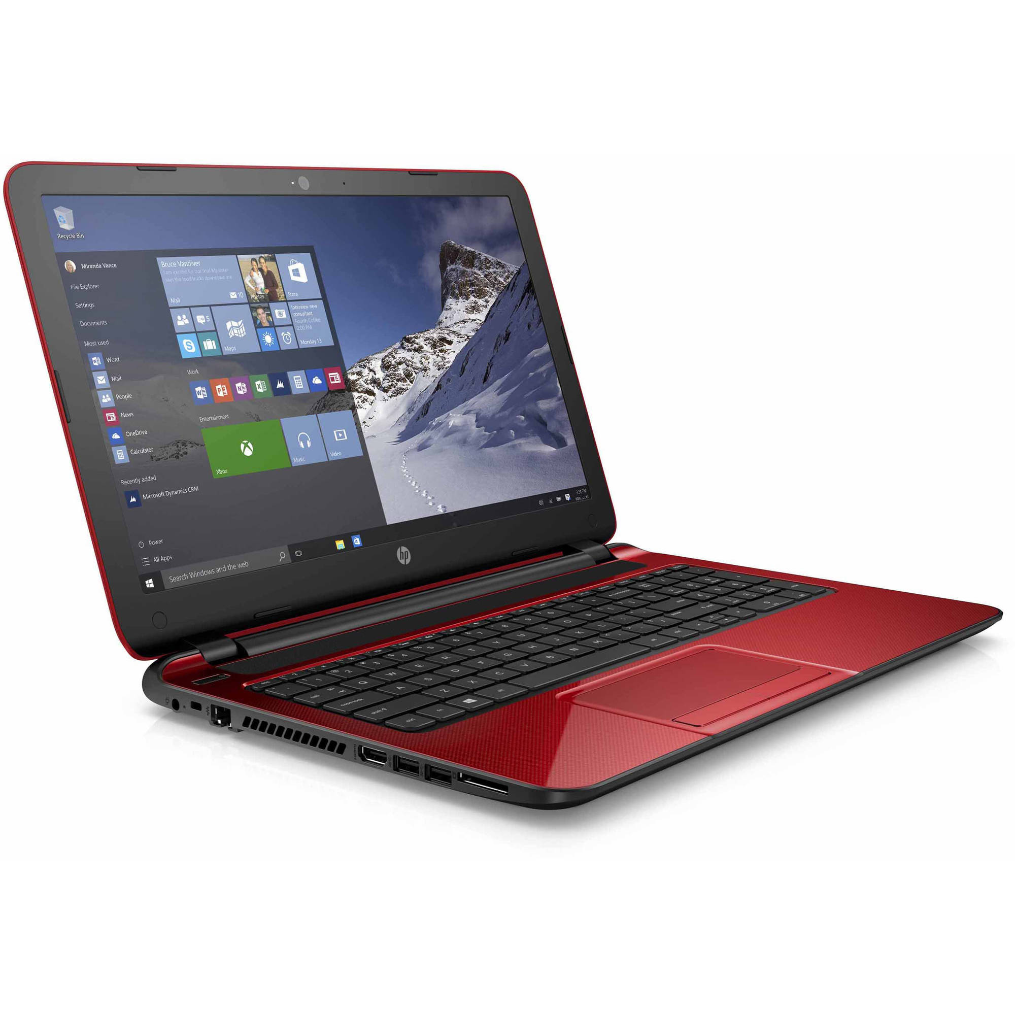 HP Flyer Red 15.6" 15-f272wm Laptop PC with Intel Pentium N3540 Processor, 4GB Memory, 500GB Hard Drive and Windows 10 Home - image 1 of 4