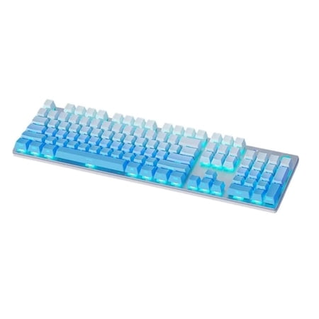 HP GK400F Wired Mechanical Keyboard – 104-Key Brown Switches, USB Connection, Dual-Use for Office & Gaming, Silver/Glacier Blue, Side-Printed Keycaps