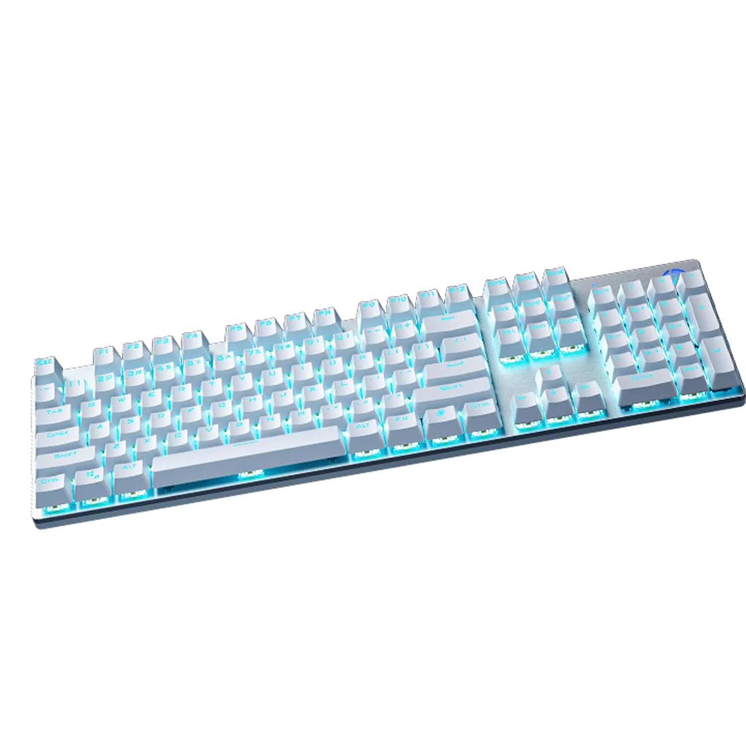 HP GK400F Wired Mechanical Keyboard – 104-Key Brown Switches, USB Connection, Dual-Use for Office & Gaming, Silver/White, Top-Printed Keycaps