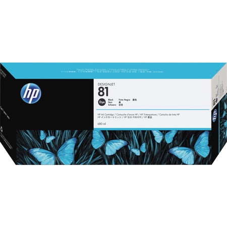 HP 81 Black Dye Ink Cartridge, C4930A