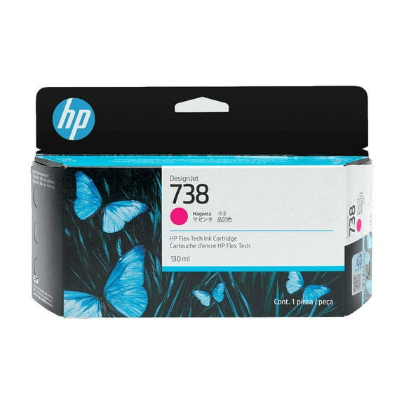 HP 738 130-ml Magenta DesignJet Ink Cartridge, 498N6A