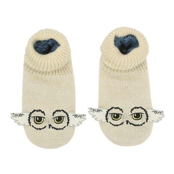 Harry Potter Hedwig Big Face Wings Women's Slipper Socks-Large-X-Large