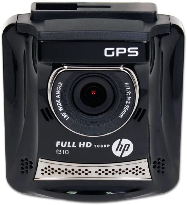 HP Hewlett Packard Full HD 1080P Car Dash DVR with GPS, Black HPD
