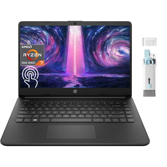 HP High-Performance Business Laptop, 14" HD Micro-Edge Touchscreen, AMD Ryzen 7 5700U, 32GB RAM, 1TB SSD, Webcam, SD Card Reader, HDMI, Wi-Fi, Bluetooth, Windows 11 Home, Black