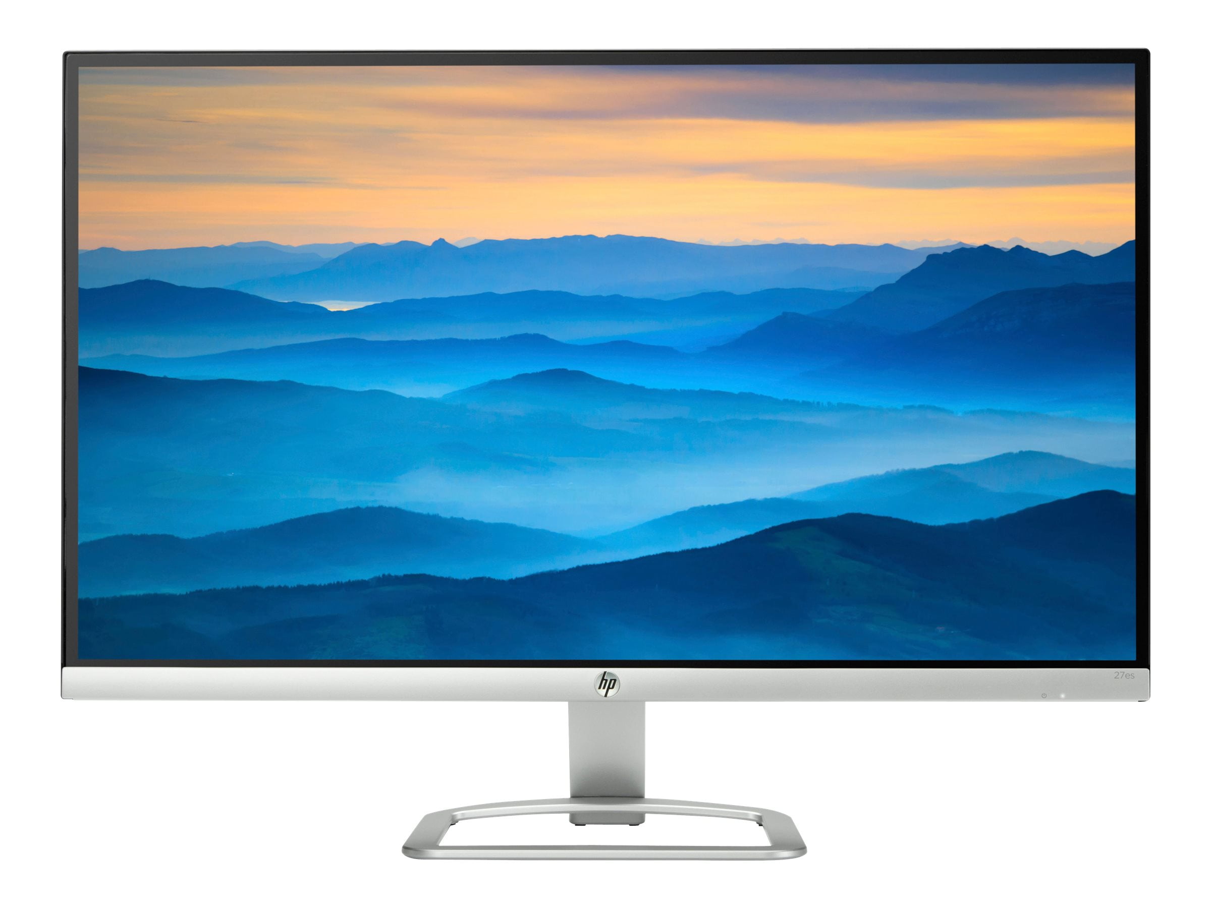 HP 27es - LED monitor - 27" - 1920 x 1080 Full HD (1080p) @ 60 Hz - IPS - 250 cd/m�� - 1000:1 - 7 ms - 2xHDMI, VGA - natural silver