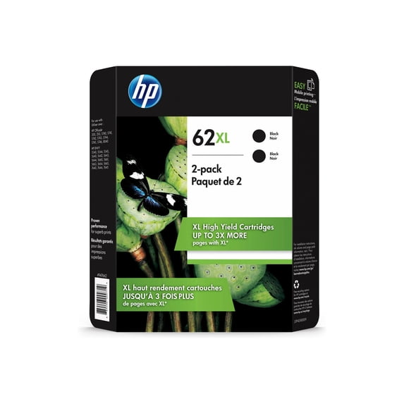 HP 62XL Black Ink Cartridge Club 2-Pack