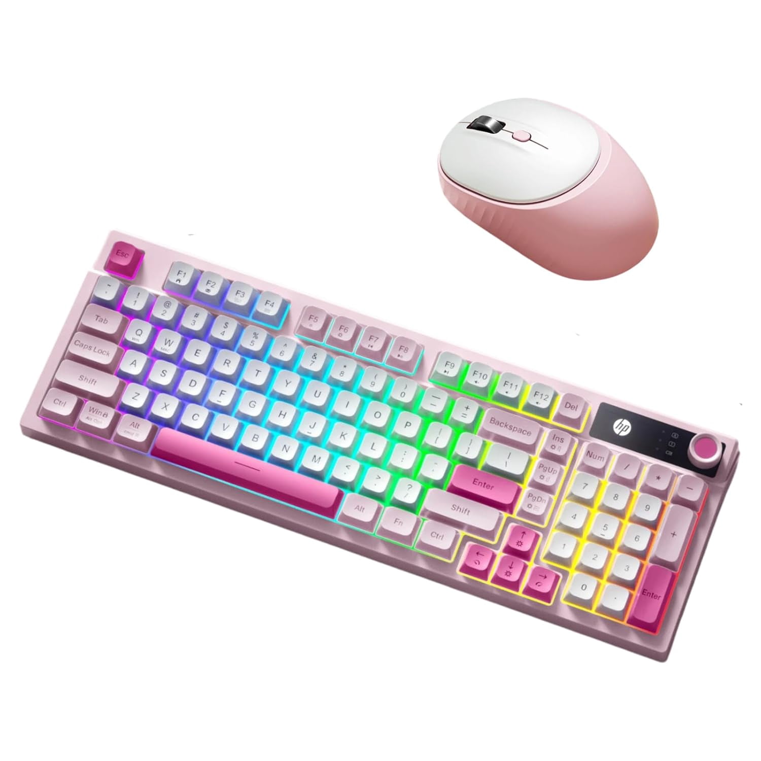 Volumm Key HP K500F Wireless RGB Gaming Keyboard & Mouse – Tri-Mode, 99-Key ...