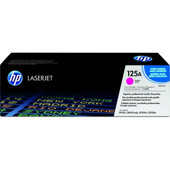 HP 125A Magenta Original LaserJet Toner Cartridge, ~1,400 pages, CB543A
