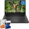 thumbnail image 1 of HP Laptop,14" HD Display , Intel Celeron N4120, 8GB RAM,128GB eMMC,1 Year Office 365, Webcam, HDMI, WiFi, Windows 11 Pro, Black, 1 of 5