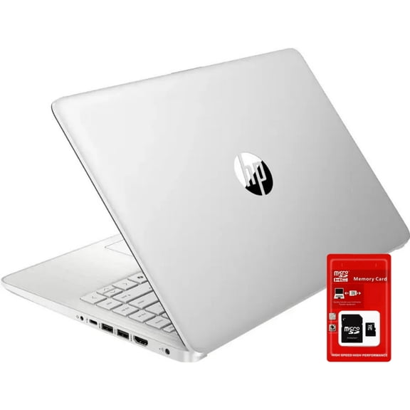 HP Laptop 14", Microsoft Office 365(one year), Intel Quad-Core N150 Processor, 4GB Memory, 256GB Storage(128GB eMMC+128GB SD Card), Webcam, HDMI, WiFi, USB-A&C, Fast Charge, Win 11 S