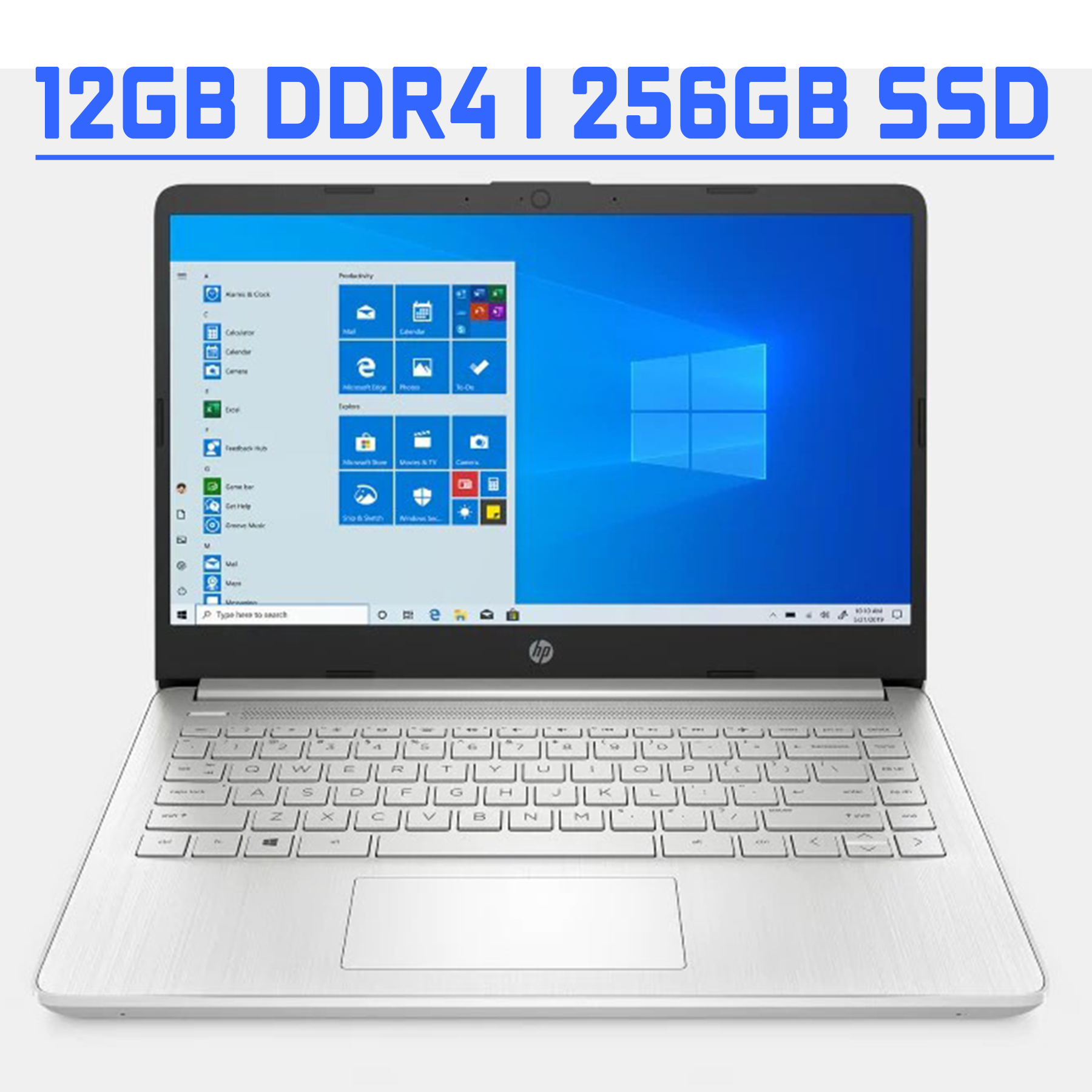 HP Laptop 14 Premium Business Laptop Computer 14" diagonal HD Touchscreen AMD Ryzen 3 3250U 12GB DDR4 256GB SSD AMD Radeon Graphics USB-C HDMI Wifi6 Bluetooth Win10 - image 1 of 7