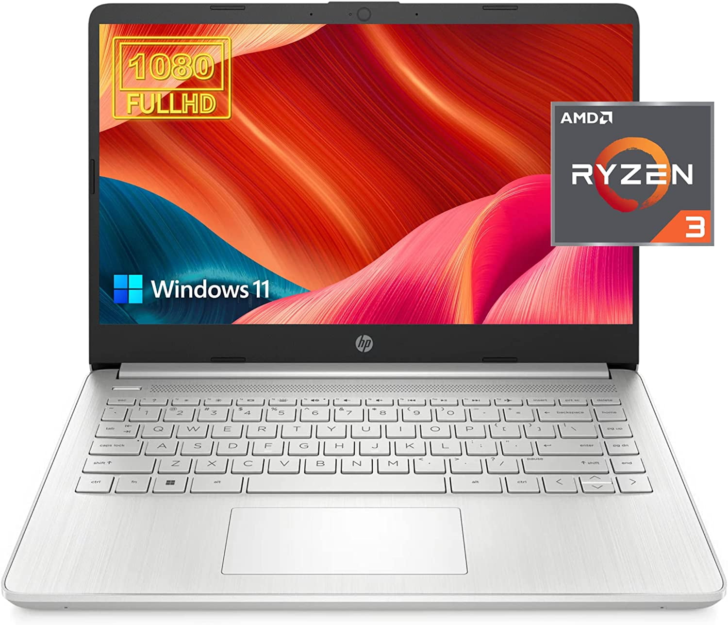 HP Thin Laptop, 14 inch FHD Display, AMD Ryzen 3, 32GB RAM, 1TB SSD, Wi