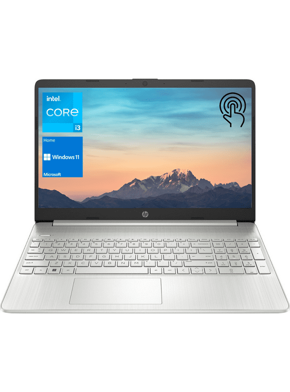 HP Laptop, 15.6" HD Touchscreen, Intel Core i3-1115G4, 12GB RAM, 256GB SSD, Webcam, Windows 11 Home