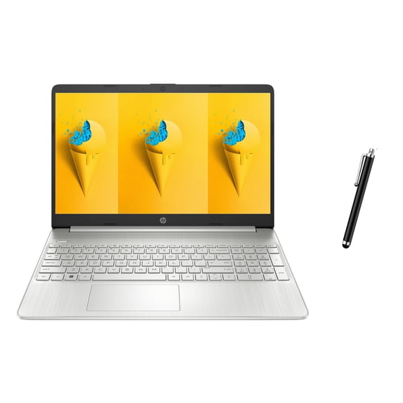 HP Laptop 15.6 inch HD Touchscreen, Intel Core i3-1115G4, 12GB RAM, 512GB NVME SSD, Intel UHD Graphics, Wifi, Bluetooth, Webcam, Windows 11 S, Silver, with 5ave Stylus Pen