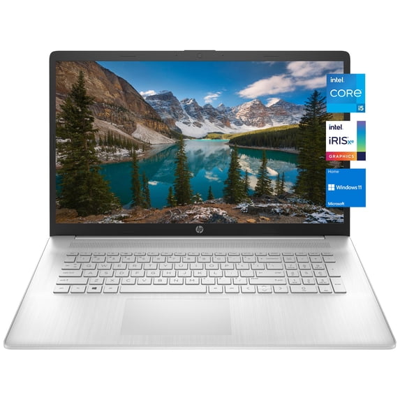 HP Laptop, 17.3" FHD Display, Intel Core i3-1115G4 Processor, 16GB RAM, 512GB PCIe SSD, Webcam, Bluetooth, Wi-Fi, HDMI, Windows 11 Home, Silver, Upgraded w/ AIEC Memory, SSD and/or Accessories