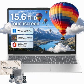 HP 15.6" FHD Touchscreen Laptop, AMD Ryzen 7 7730U, 16GB RAM, 512GB SSD, Windows 11 Pro, Copilot Ai, Office 365 for The Web, w/Accessories