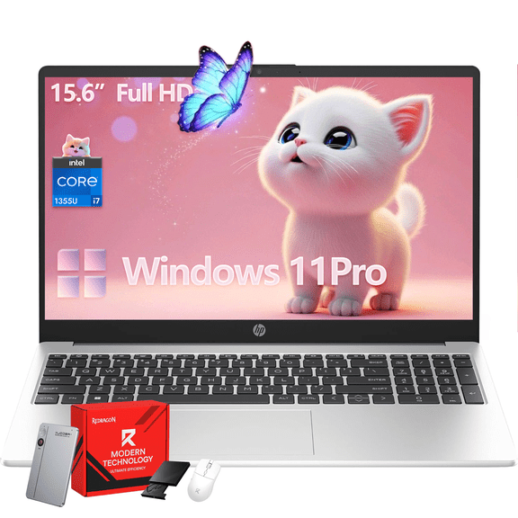 HP Laptop 250 G10, 13th Gen Intel i7-1355U, 15.6" FHD Display, 16GB RAM, 512GB SSD, Numeric Keypad, Webcam, Windows 11 Pro, Recolx AI Voice Recorder