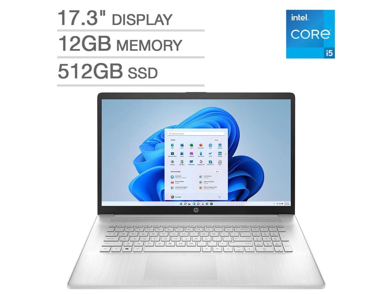 HP Laptop Intel i5-1235U up to 4.4Ghz 12GB DDR4 512GB SSD FHD 1920x1080 17.3" IPS Anti Glare Iris X Graphics Windows 11 Home 17-CN2063CL