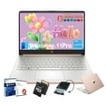 thumbnail image 1 of HP Laptop for Student Business - w/Microsoft Office Lifetime & Free CD/DVD Drive * 16GB RAM * 128GB eMMC & 256GB Extend Micro SD * Intel 4-Core Processor * HD Display * Win11 Pro(Rose Gold), 1 of 5