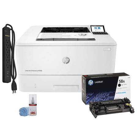 HP LaserJet Pro M406dn Monochrome Business Printer Ethernet Network Ready Bundle