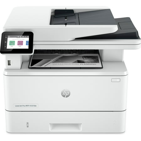 HP - LaserJet Pro MFP 4101fdn Black-and- All-in-One Laser Printer - White