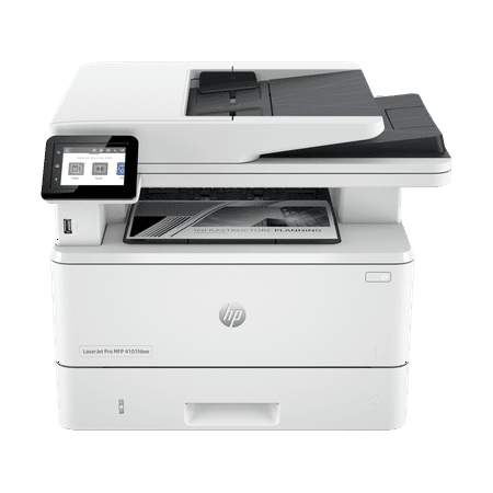 HP - LaserJet Pro MFP 4101fdwe Wireless All-In-One Black-and-White Laser Printer with 3 mo. of Instant Ink included with HP+ - White