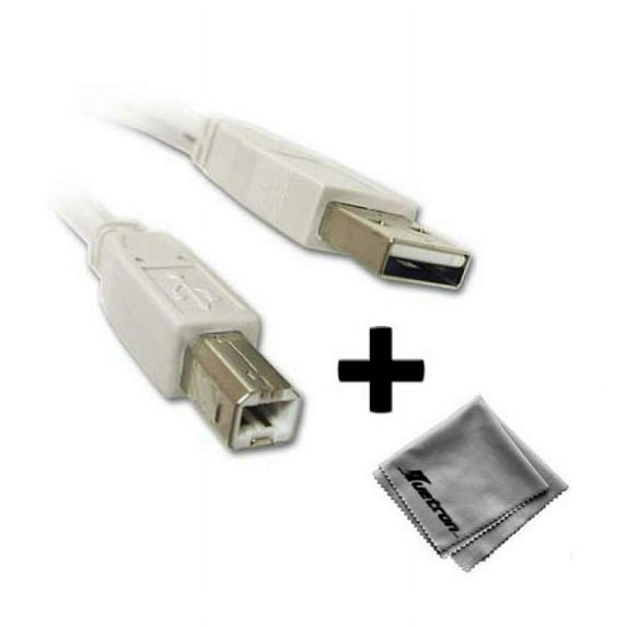 HP-LaserJet Pro MFP M276nw Network-Ready Wireless Color All-in-One Printer Compatible 10ft White USB Cable A to B Plus Free Huetron Microfiber Cleaning Cloth