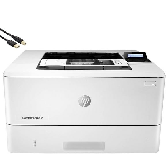 HP Laserjet Pro M404n Single-Function Wired Monochrome Laser Printer,White-Print only -40 ppm,1200 x 1200 dpi,256MB RAM,Auto Duplex Printing,8.5 x 14,Ethernet only,2-line LCD,4 Feet USB Printer Cable