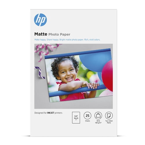 HP Matte Photo Paper | 25 Sheets | 4" x 6" | Exceptional quality