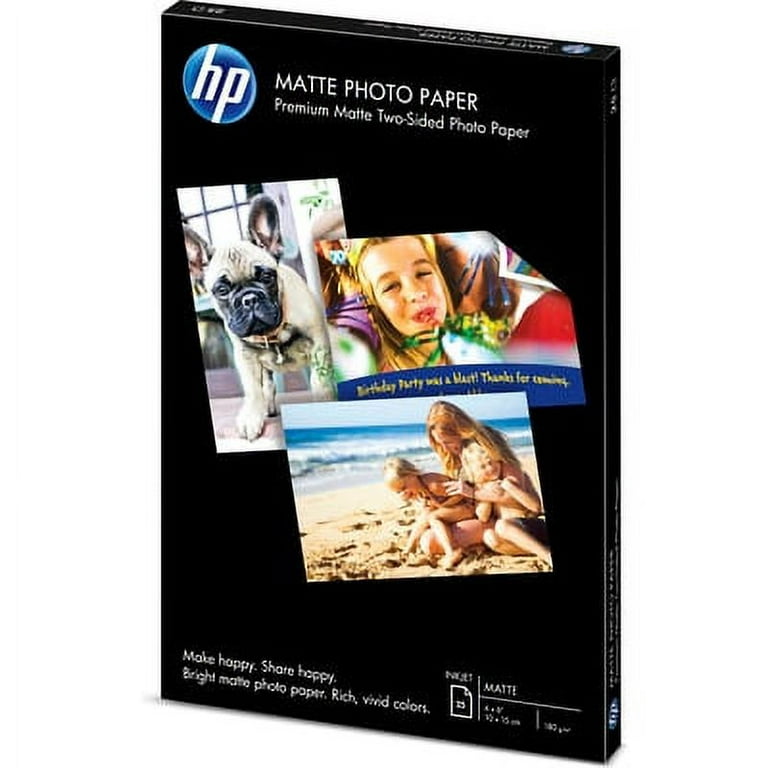 HP Matte Photo Paper, 4x6 in, 25 Sheets (6QH46A)