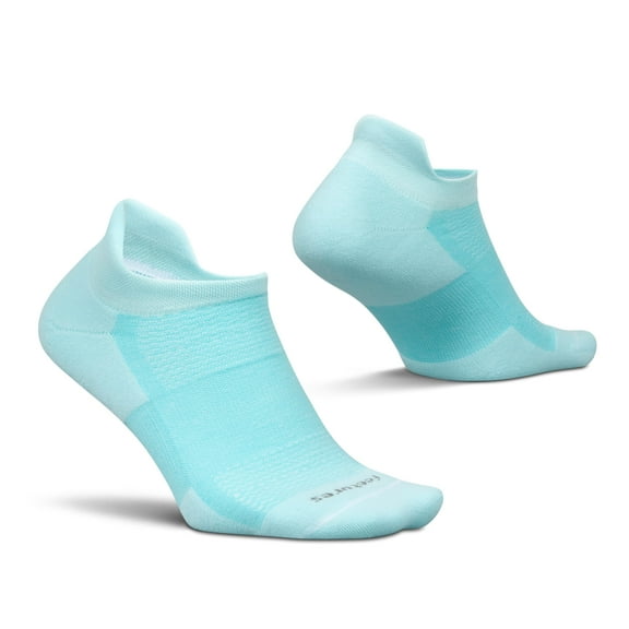 Feetures High Performance Max Cushion Ankle Sock - No Show Socks for Women & Men with Heel Tab - Sea Glass, L (1 Pair)