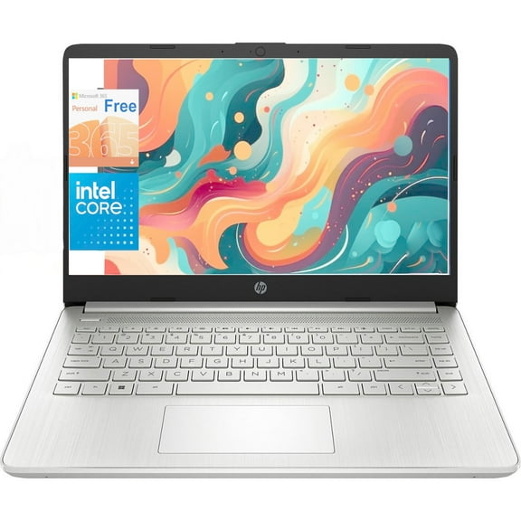 HP Newest 14" Laptop, Slim Light Laptop Computer for Students and Business, Intel Quad-Core N4120, 1 Year Office 365, Webcam, HDMI, WiFi, Win 11, 4GB RAM, 128GB eMMC