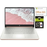 HP Newest 14" Laptop, Slim Light Laptop Computer for Students and Business, Intel Quad-Core N4120, 1 Year Office 365, Webcam, HDMI, WiFi, Win 11, 4GB RAM, 192GB Storage(128GB eMMC+64GB SD)