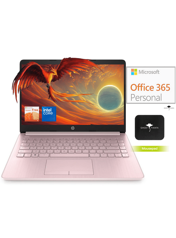 HP Newest 14" Laptop, Slim Thin Light Laptop Computer for Students and Business, Intel Quad-Core N4020, 1 Year Office 365, Webcam, HDMI, WiFi, Win 11, 4GB RAM, 64GB eMMC, Pink