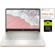 HP Newest 14" Laptop, Slim Thin Light Laptop Computer for Students and Business, Intel Quad-Core N4120, 1 Year Office 365, Webcam, HDMI, WiFi, Win 11, 16GB RAM, 192GB Storage(64GB eMMC+128GB Micro SD)
