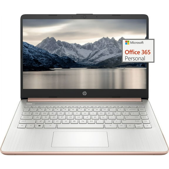 HP Newest 14" Ultra Light Student Laptop, Intel N4120 Quad-Core(> N4020), 8GB RAM, 128GB Storage(64GB eMMC+64GBSD Card), One Year Office 365, WiFi, Webcam, HDMI, USB-A&C, Win 11