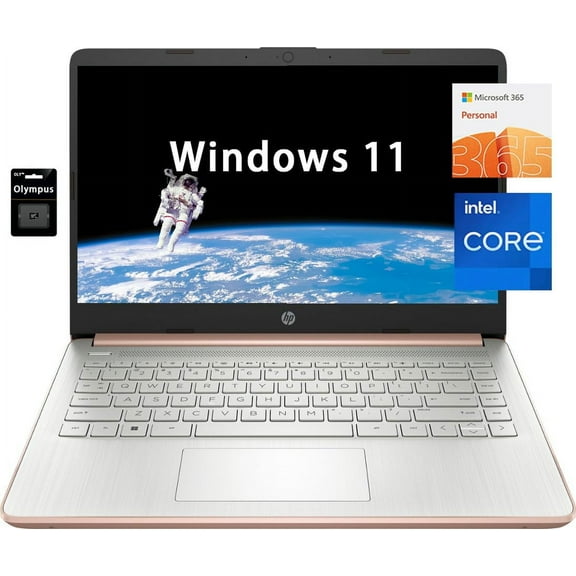 HP Newest 14" Ultral Light Laptop for Business. Intel Quad-Core N4120(> N4020), 16GB RAM, 192GB Storage, 1 Year Office 365, (64GB eMMC+128GBSD Card) Webcam, HDMI, WiFi, USB-A&C, Win 11 S/OLY