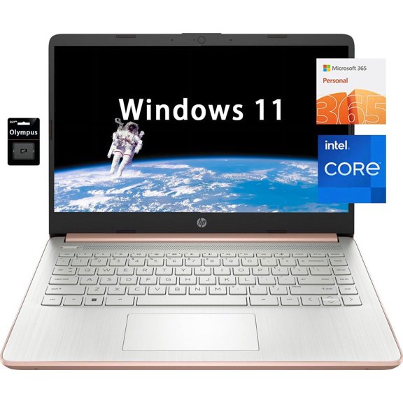 HP Newest 14" Ultral Light Laptop for Business. Intel Quad-Core N4120(> N4020), 16GB RAM, 320GB Storage, 1 Year Office 365, (64GB eMMC+256GBSD Card) Webcam, HDMI, WiFi, USB-A&C, Win 11 S/OLY
