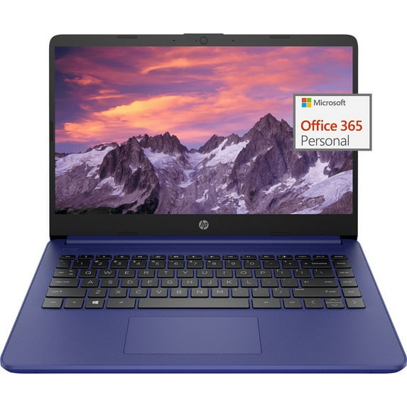 HP Newest 14" Ultral Light Student Laptop, Intel N4120 Quad-Core(> N4020), 16GB RAM, 192GB Storage(64GB eMMC+128GBSD Card), One Year Office 365, WiFi, Webcam, HDMI, USB-A&C, Win 11