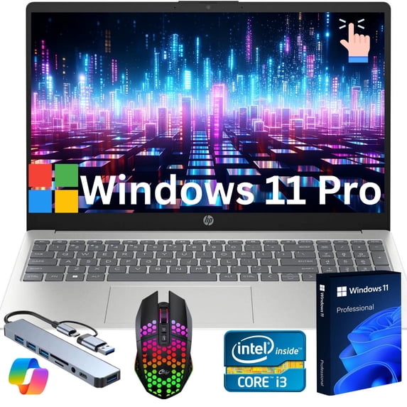 HP Newest 15 15.6" HD Touchscreen Laptop for Home & Student, 13th Gen Intel Core i3-1315U, 32G RAM, 1TB PCIe SSD, Long Battery Life, Wi-Fi 5, Bluetooth, Windows 11 Pro Gift Set
