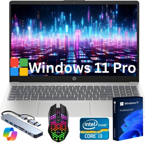 HP Newest 15 15.6" Full HD Laptop for Home & Student, 13th Gen Intel Core i3-N305, 16G RAM, 1TB PCIe SSD, Long Battery Life, Wi-Fi 5, Bluetooth, Windows 11 Pro Gift Set
