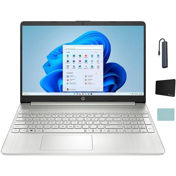 HP Newest 15.6" HD Touch-Screen Business Laptop, Intel Core i3-1215U, 12GB Memory, 512GB SSD, Bluetooth, Wi-Fi, Windows 11 Home in S Mode, Natural Silver with Tigology Accessories