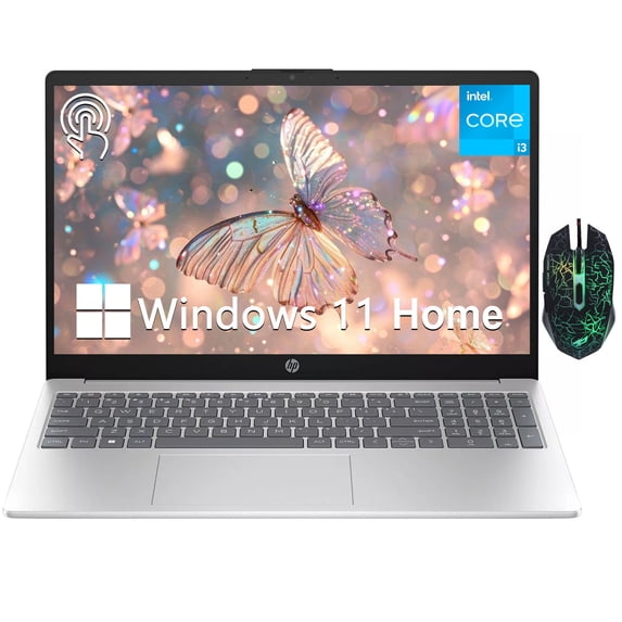 HP Newest 15.6" HD Touchscreen Laptop for Student & Business,Intel Core i3-1215U,16GB RAM,512GB SSD,Intel UHD Graphics,Bluetooth,Wi-Fi,Mouse,Windows 11 Home,Silver
