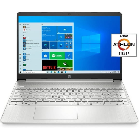HP Newest 15 Laptop,15.6'' FHD (1920 x 1080) Display, AMD Athlon Silver 3050U Processor, 8GB DDR4 RAM, 512GB SSD, HD Webcam, HDMI, Natural Silver, Windows 10 S