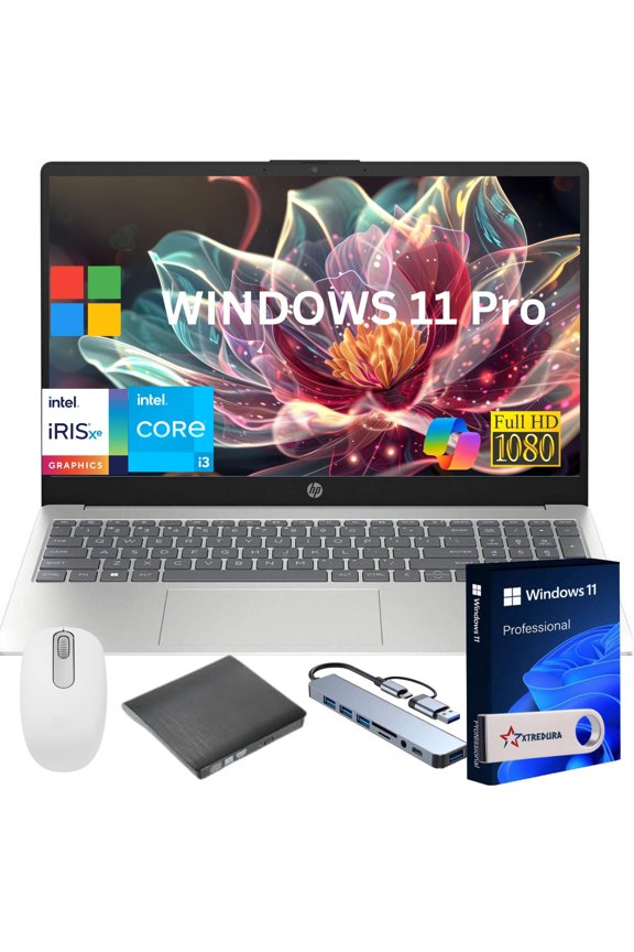 HP Newest 17 17.3" Full HD Laptop Computer For Student and Business, Intel Core i3-N305, Copilot AI Laptop, 16GB RAM, 256 GB PCIe SSD, Intel Iris Xe, Windows 11 Pro,Gift Set