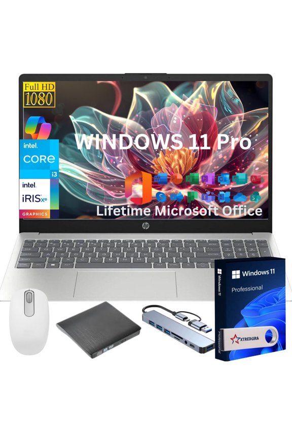 HP Newest 17 17.3" Full HD Laptop Computer For Student and Business, Intel Core i3-N305, Copilot AI Laptop, 16GB RAM, 256 GB PCIe SSD, Intel Iris Xe, Windows 11 Pro,MS Lifetime Office,Gift Set