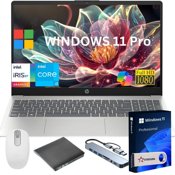 HP Newest 17 17.3" Full HD Laptop Computer For Student and Business, Intel Core i3-N305, Copilot AI Laptop, 8GB RAM, 512 GB PCIe SSD, Intel Iris Xe, Windows 11 Pro,Gift Set