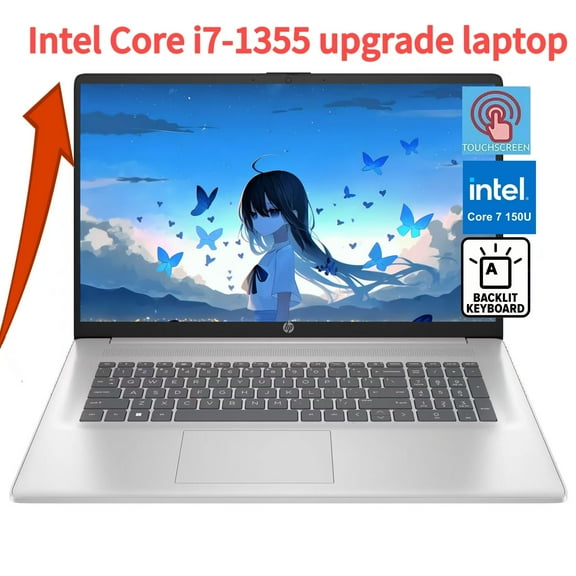 HP Newest 17.3" HD+ Touchscreen Laptop , Intel Core 7-150U(Beat i7-1255U) , 32GB RAM, 2TB SSD,Backlit Keyboard, Windows 11 Home, Silver