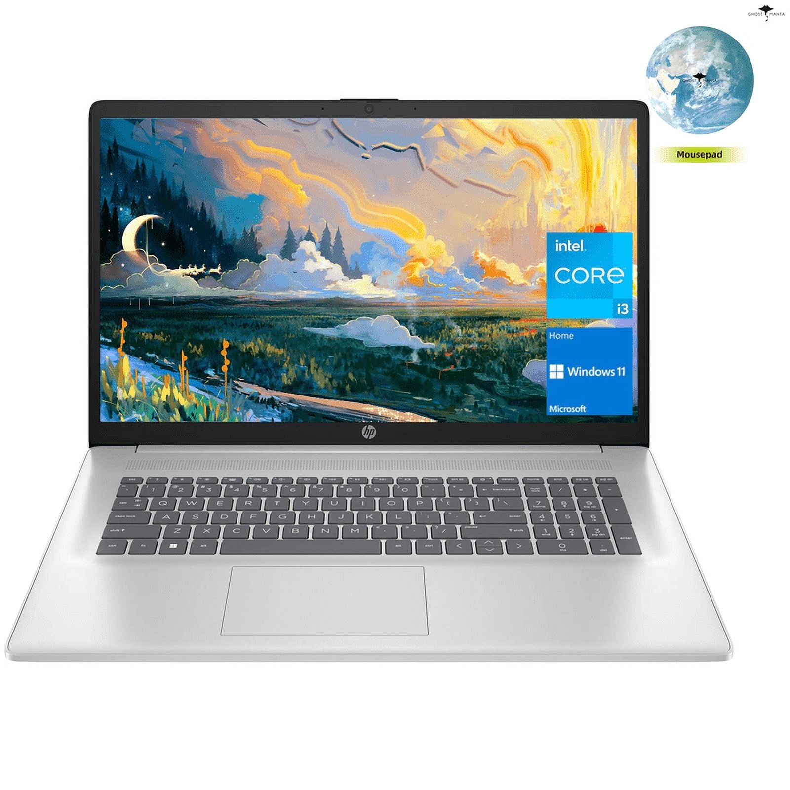 HP Newest 17 Laptop, 17.3" HD+ Display for Business, 11th Gen Intel Core i3-1125G4 Processor, 12GB RAM, 512GB SSD, Wi-Fi, HDMI, Webcam, Windows 11 Home, Silver